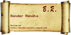 Bender Renáta névjegykártya